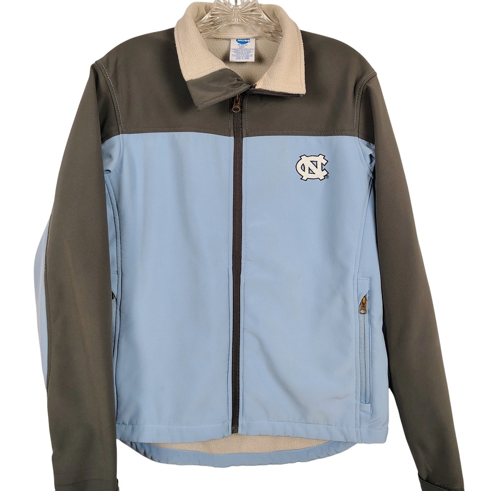 Womens S UNC Tar Heels Softshell Jacket Blue Grey Fleece Lined Gorpcore NCAA